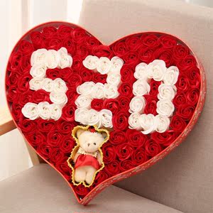 女士礼盒玫瑰简约冬季好姐妹七夕圣诞生日快乐成年特别花束礼物