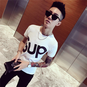 精神小伙半截袖男款短袖小码xs s t恤桖夏季韩版青年紧身体恤小衫