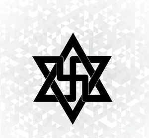 魔法六芒星万字符卐佛教标志吉祥神秘符号贴纸反光贴 防水贴纸