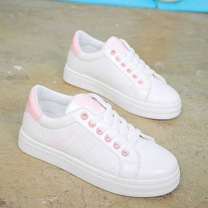 春秋高中学生运动鞋白色帆布鞋女韩版潮初中女生平底单鞋球鞋