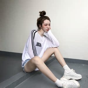 酷酷的女装长袖嘻哈社会女衣服学生bf宽松霸气个性街舞中国有t恤