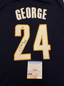 保罗乔治签名球衣步行者24号 泡椒乔治签名球衣 保罗乔治亲签球衣