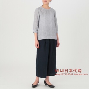 无印良品女装衬衫七分袖