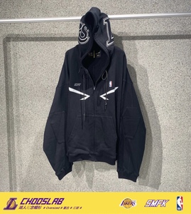 正品smfk中国 nba合作纪念限量款科比黑曼巴精神湖人队lakers外套