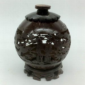 海南特色椰壳储物罐手工椰雕工艺品礼物装饰实用摆件纪念品