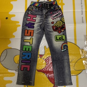 日本黑超hysteric mini 彩色字母印花柔软童装长裤 日本制