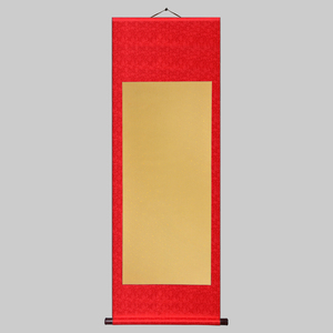 宣纸卷轴挂书法毛笔字画轴竖幅空白携手一生手印画红色男女结婚礼