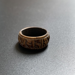 天然牦牛骨手工雕刻六字真言戒指环印度尼泊尔藏首饰品男女士情侣