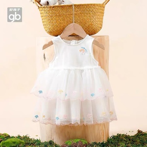 好孩子童装正品夏季女婴童针织网纱连衣裙BW21226122礼服裙