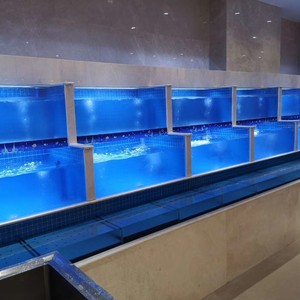 ou200511淘宝定做大型移动式玻璃鱼池超市酒店海鲜池饭店商用贝类池