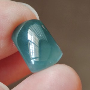 云云家翡翠正品天然缅甸老坑天空蓝方形马鞍戒面