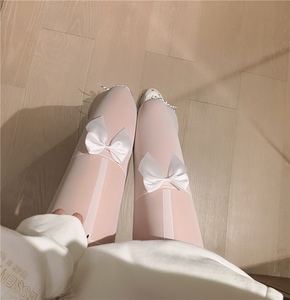 做你的猫:超嗲「丝袜」蝴蝶结黑丝薄款大腿性感黑网袜女白色袜子