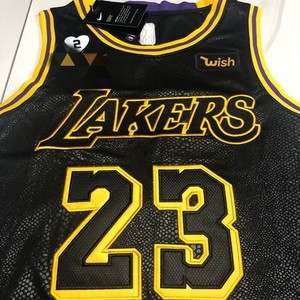 总决赛版本湖人黑曼巴蛇纹球衣全刺绣带wish标球衣