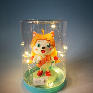 树脂面非遗面塑手工diy卡通皓月公主生日礼物定制送防尘罩小灯