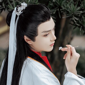 嫙笄古风原创手工男士束发冠发带古代男子发簪发钗头冠飘带淇奥