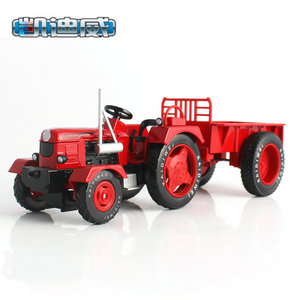 凯迪威复古拖拉机农用模型儿童玩具车1:18合金工程车拖拉机带车斗