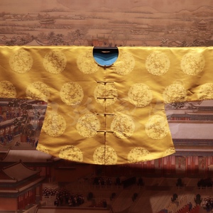 清代黄马褂御赐黄马褂真丝团龙褂乾清宫造办处/内廷承造清朝马褂