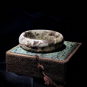 法螺海洋石化石类异象晶石手镯复古印花气质时尚款特色镯子稀有品