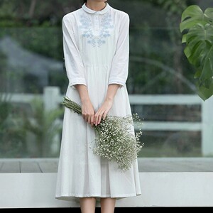 瓷语棉麻连衣裙2021秋冬新款毛衣外套卫衣上衣真值女装只换不退10人