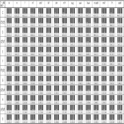 钢琴电子琴键盘和弦表和弦指法对照图大尺寸音乐学习工具和弦图.