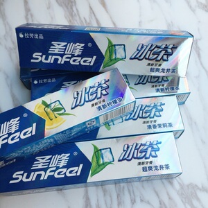 六支包邮拍2送一支)圣峰冰茶牙膏 茉莉 龙井 柠檬 各两支 90g*6