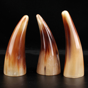 天然牦牛角尖拔罐刮痧筒家用拔火罐器点穴位棒镇手把古玩家居摆件