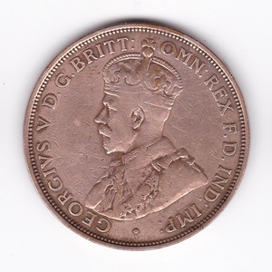 澳大利亚 硬币1便士 1922年 乔治五世 大铜币 直径31mm 好品 1号