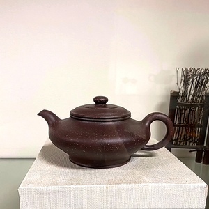 【10周年店庆特价3000】 马旭健 全手工 老紫泥调砂 虚扁壶 500cc