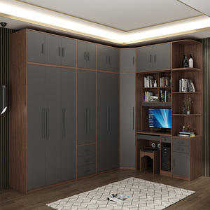 转角衣柜现代简约90度L型组装四五六门实木质板式家用卧室大衣柜