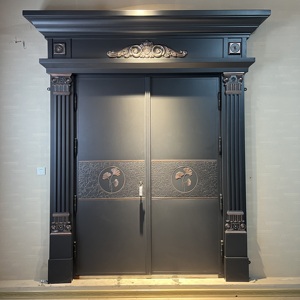 别墅大门简约家用防盗门进户门乡村不锈钢双开门客厅锌合金入户门