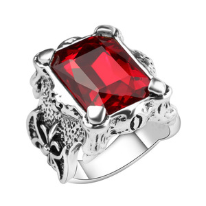 气质韩国欧美风个性潮人夸张时尚水晶钻锆石红色宝石食指戒指环女