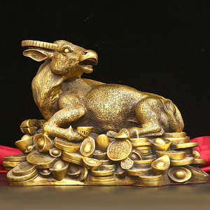 大号黄铜卧牛精工纯铜金钱牛回头牛水牛客厅中式动物摆件