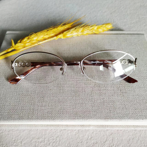 半框浅金色女式眼镜框韩版时尚小框眼镜可以配高度数眼镜架防蓝光
