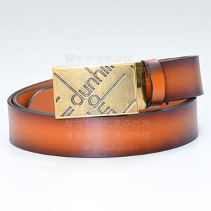 新款dunhill登喜路3.5cm男士礼物真皮平滑扣腰带21r4p55vi210正品