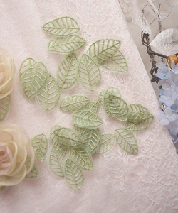 DIY手工 布艺蕾丝刺绣 绿色叶子刺绣材料花朵辅料