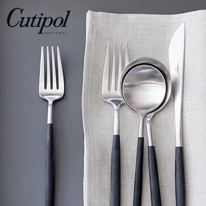 葡萄牙进口Cutipol餐具GOA黑银金属甜品蛋糕叉咖啡茶勺牛排刀筷子