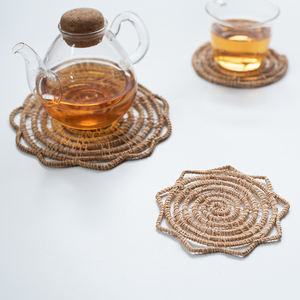 斯里兰卡进口传统手工藤编杯垫隔热家用防烫餐垫锅垫咖啡杯茶杯垫