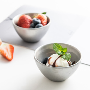 日本进口aoyoshi青芳怀旧复古双层不锈钢小碗配菜碗冰淇淋水果碗