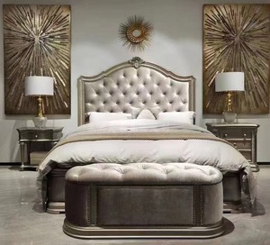 美式轻奢实木床art筑源主卧家具现代欧式法式古典雕花软包布艺床