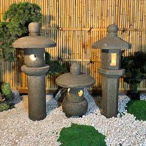 石灯庭院太阳能电石灯仿古中式石灯笼日式石头灯花园装饰石雕石灯