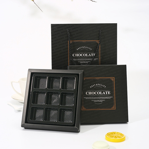 生巧九格包装盒高档欧式UV黑色创意礼品盒定做手工巧克力包装盒子