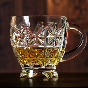 捷克进口bohemia北欧风格水晶玻璃透明咖啡杯把杯小茶杯欧式奢华