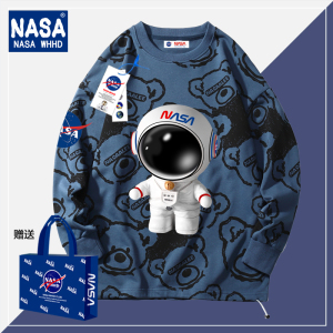 nasa联名叮当猫长袖卫衣男女潮秋季满身印哆啦a梦宽松卡通情侣款