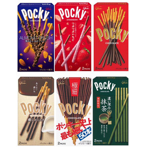 *日本格力高glico Pocky草莓幸せの蓝莓巧克力可可百奇饼干棒包装