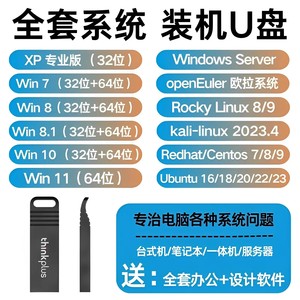 系统u盘win10正版W7一键安装机Win11电脑重装纯净版服务器系统
