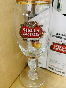 时代啤酒杯比利时进口StellaArtois高脚杯专用玻璃杯200毫升 单支