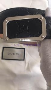 韩国代购 GUCCI 古驰 男士皮带腰带 双G提花方皮带扣