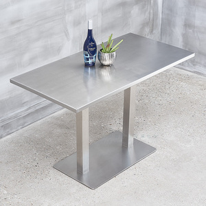 不锈钢长桌工业风韩式烤肉店金属餐桌餐饮长条桌烧烤火锅定制大桌