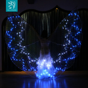 舞娘 LED发光12角星舞蹈翅膀演出发光道具肚皮舞发光翅膀披风新款