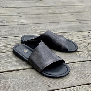 新款真皮拖鞋男潮室外一字拖牛皮凉拖鞋男士拖鞋夏外穿防滑沙滩鞋